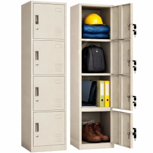 RACK AND PACK Locker Metalico 4 Puertas Casilleros Chapa Acero 1.8 m Gris