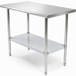 GUTSTARK Mesa Isla Trabajo Acero Inoxidable 110x60x90 Repisa Ajustable