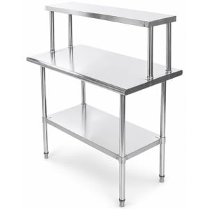 GUTSTARK Mesa Acero Inoxidable 3 Niveles 110x60x131 Repisa Ajustable Cocina