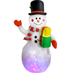 HOUZER Inflable Navidad Muneco Nieve 150 cm LED RGB Adaptador Universal