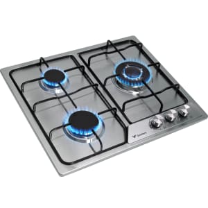 Gutstark Parrilla Gas 3 Quemadores Acero Inox Empotrable Plateada Compacta