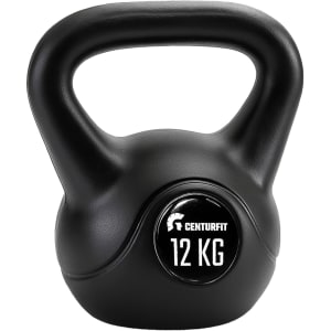 CENTURFIT Pesa Rusa Kettlebell 12 kg 26.5 lb Antideslizante Negro Fitness