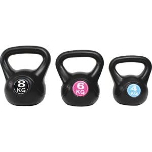 Pesas Rusas Kettlebell 18kg Crossfit Gym Set 8, 13 Y 17 Lb Negro