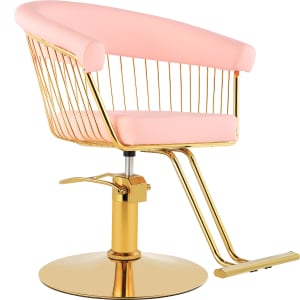 NANOFORT Silla Estetica Circular Giratoria 360 Ajustable Rosa