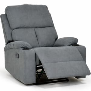 HOUZER Sillon Reclinable Reposet Manual 160 Grados 2 Portavasos Tela Gris