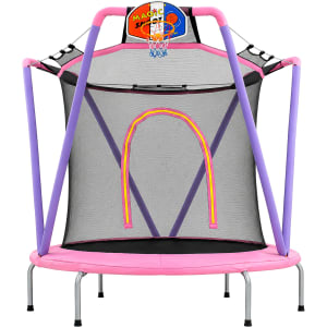 Trampolin Brincolin Infantil 163 Cm Canasta Red Seguridad Negro Rosa