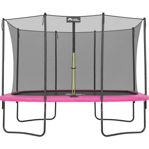 LITTLE MONKEY Trampolin Rectangular 10x7 Pies 60 Resortes Escalera Rosa
