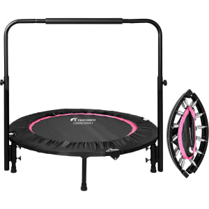 CENTURFIT Trampolin Rosa 40 Pulgadas Barra Ajustable 24 Resortes 120 kg