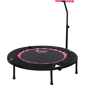 CENTURFIT Trampolin Rosa 40 Pulgadas Barra Baston 24 Resortes 120 kg