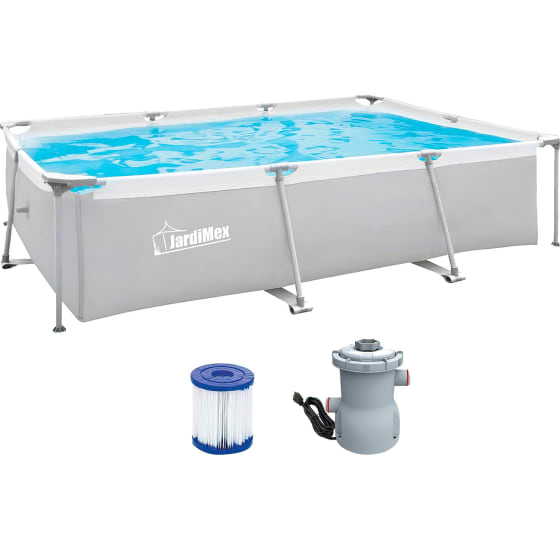 JARDIMEX Alberca Estructural Rectangular 304x207x65cm 3701 L Azul Bomba