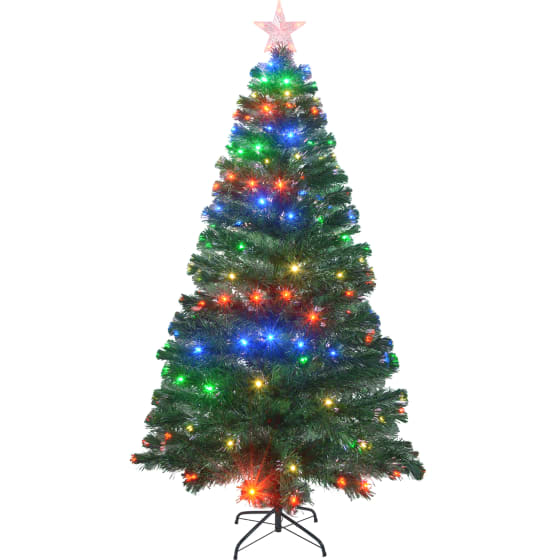 JARDIMEX Arbol Navidad LED Fibra Optica 180 cm 200 Ramas Estrella Verde