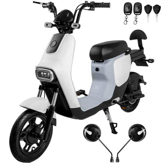 BIZMO Bicimoto Electrica City 350W 48V 3 Velocidades Full LED Blanca