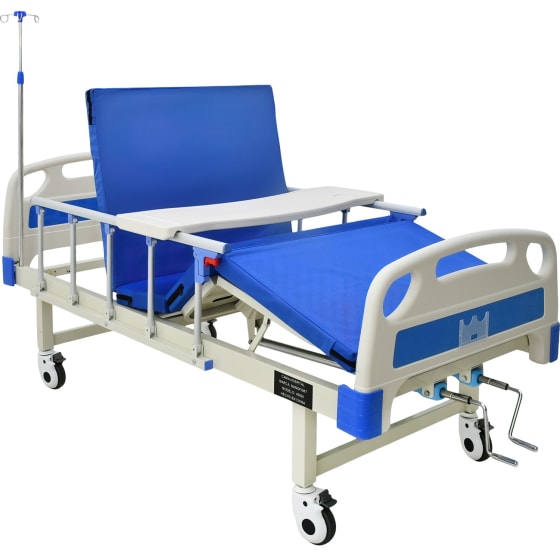 NANOFORT Cama Hospital Manual Colchon Porta Suero Barandales 260 kg