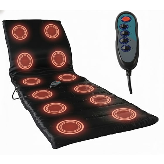 NANOFORT Colchoneta Masajeadora 9 Motores Calor Lumbar Cuerpo Completo