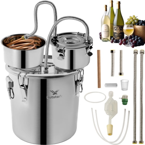 GUTSTARK Destilador Agua Alcohol 30 Litros 8 Galones Acero Inox Termometro