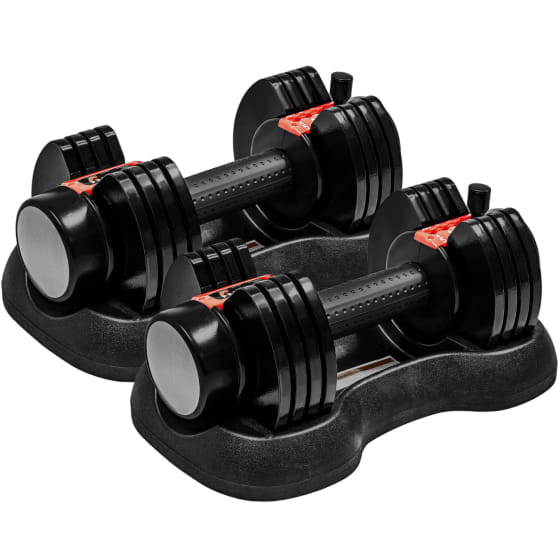 Pesa Mancuerna Ajustable Automaticas 5lb A 25lb Gym Hogar Negro