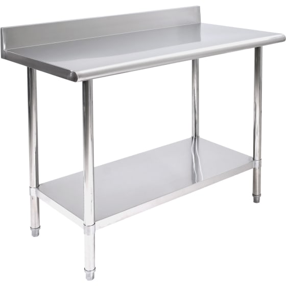 GUTSTARK Mesa Isla Trabajo Acero Inoxidable 110x60x105 Repisa Ajustable