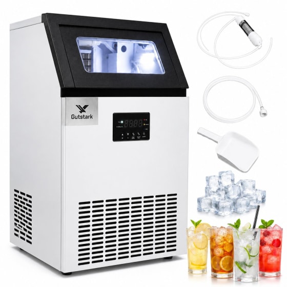 Gutstark Maquina Hielo Comercial 40 Kg Dia 330W Cubo Panel LED