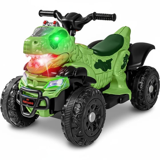 Little Monkey Moto Montable Electrica Dinosaurio 6V Luz Sonido Verde