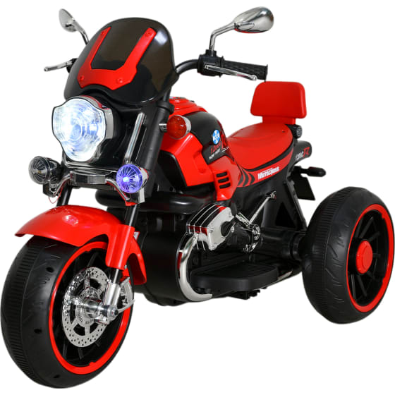 LITTLE MONKEY Moto Policia Electrica Montable 12V Ninos 3 Ruedas Roja
