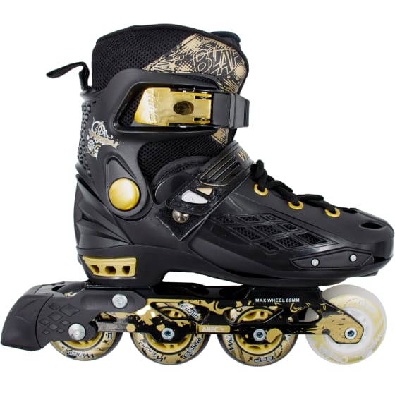 Patines Profesionales Linea Luz Led Talla 18.5-20.5 Premium 18.5 - 20.5 68 Mm Negro Con Dorado