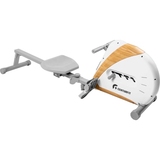 CENTURFIT Remadora Plegable Cuerda Elastica 4 Niveles Monitor 150 kg Blanco
