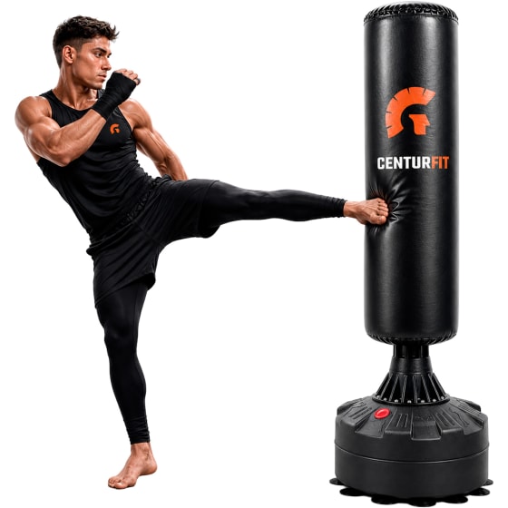 CENTURFIT Costal Box Piso Vertical 172cm Base Rellenable 12 Ventosas Negro