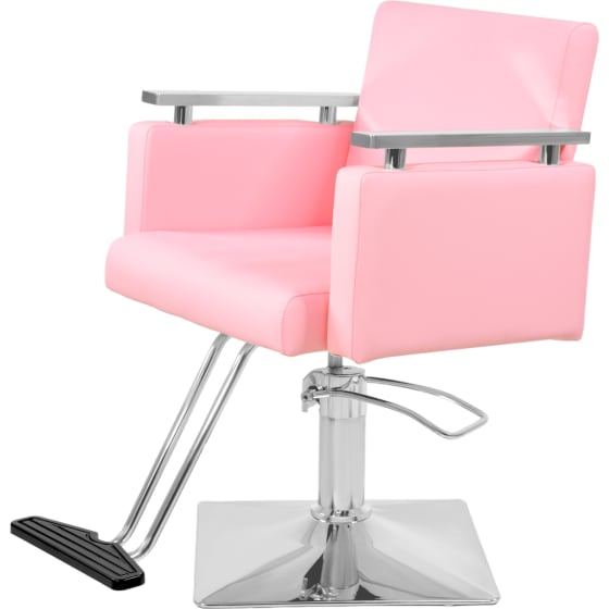 NANOFORT Sillon Barberia Estetica Cuadrado Giratorio 360 Rosa