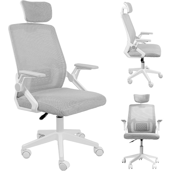 Silla Ejecutiva Respaldo Ergonomica Oficina Escritorio Gris Gris Malla Transpirable