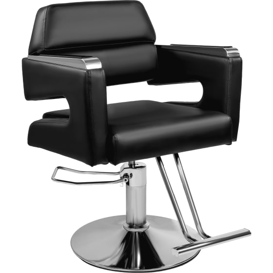 Silla Estetica Barberia Hidraulica Neumatica Ajustable Negro Negro Fijo Cuadrada