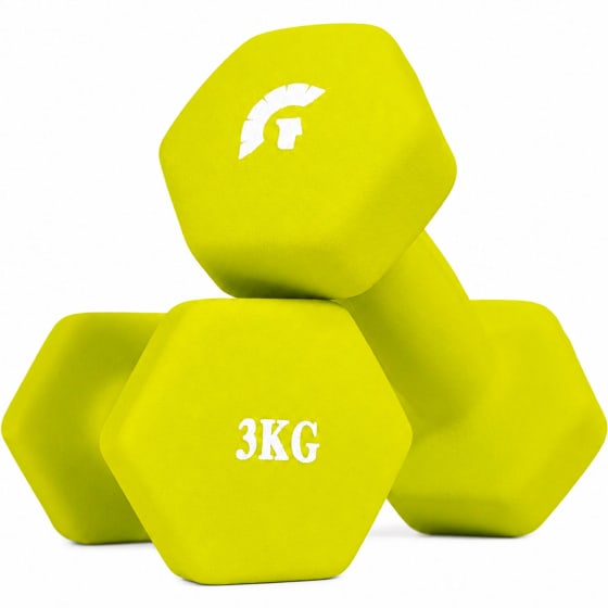Mancuernas Neopreno 3 Kg Pesas Fitness Hierro Fundido Agarre Comodo Entrenamiento Fuerza Ejercicio Gym Casa Pesas Mujeres Tonificacion Muscular Yoga Aerobicos Nova Verde