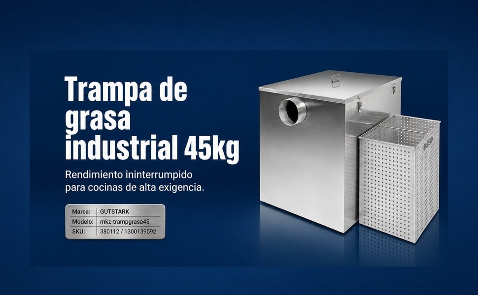 GUTSTARK Trampa Grasa Acero Inoxidable 304 Industrial 45 kg 187 L Cocina - detalle 1