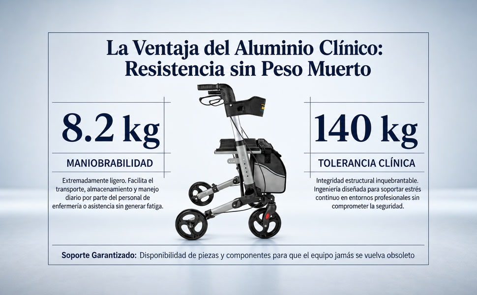 NANOFORT Andadera Ortopedica Plegable Adulto Mayor Aluminio Negra 140 kg - detalle 6