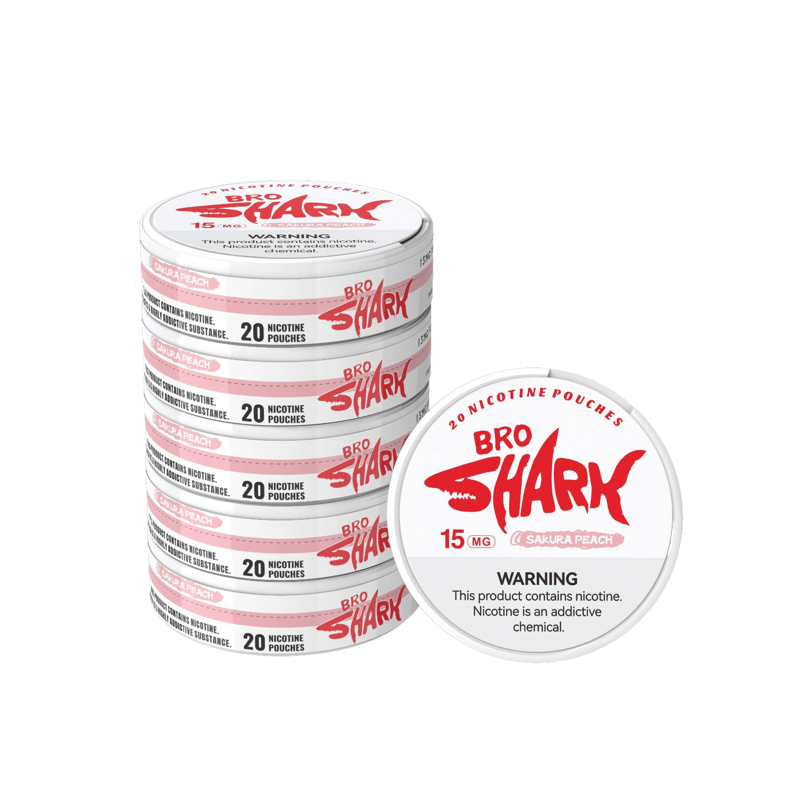 BroShark Sakura Peach nicotine pouch can – peach blossom design