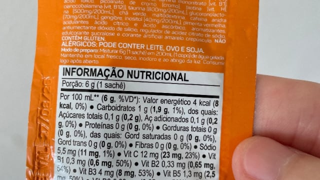 Rótulo do produto Suplemento Alimentar em Pó