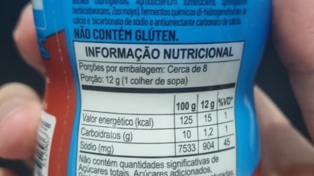 Rótulo do produto Fermento Químico Culinário ou Amido Modificado