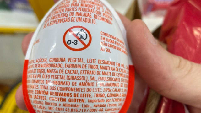 Rótulo do produto Ovo de Chocolate com Surpresa (Kinder Joy)