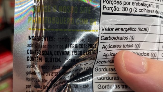 Rótulo do produto Extrato de Tomate