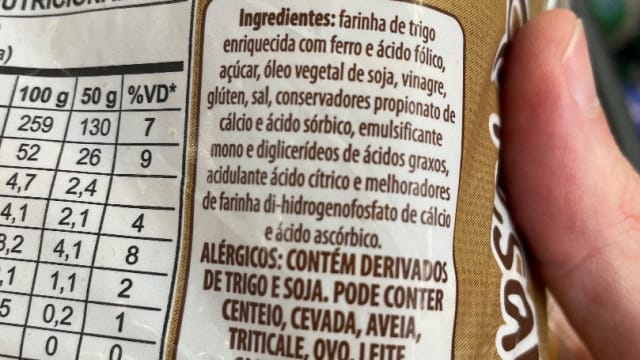 Rótulo do produto Pão de Forma Pullman Artesano Original