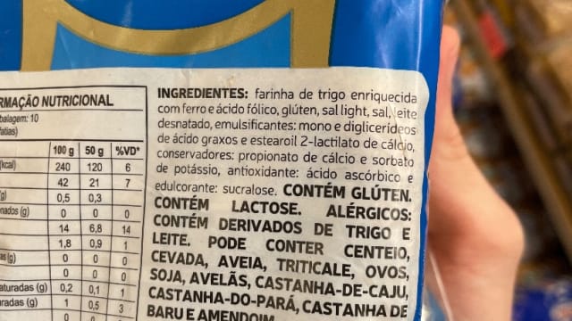 Rótulo do produto Pão Integral de Leite (Panco)