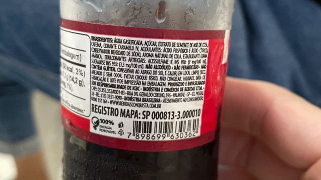 Rótulo do produto Refrigerante Sabor Cola (Contém Açúcar e Edulcorantes)