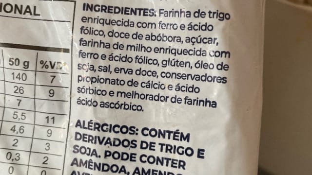 Rótulo do produto Biscoito/Salgadinho SevenBoys (Sabor Casa de Vó)