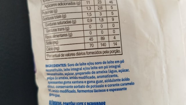 Rótulo do produto Bebida Láctea Fermentada de Ameixa