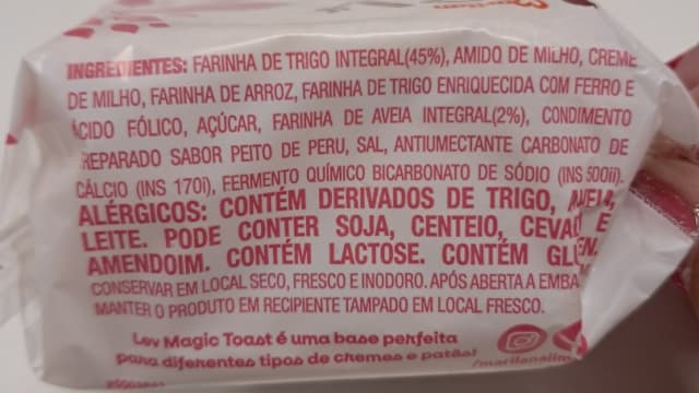 Rótulo do produto Lev Magic Toast Sabor Peito de Peru