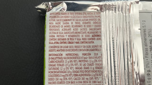 Rótulo do produto Biscoito/Bolacha Integral (Genérico)