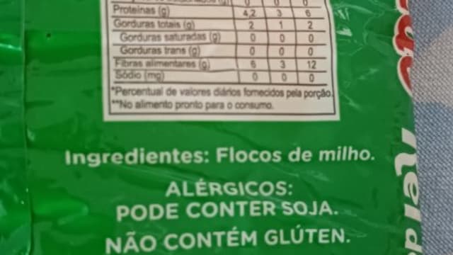Rótulo do produto Flocão de Milho Rei de Ouro