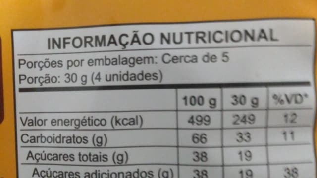 Rótulo do produto Produto Alimentício Doce (Alto Teor de Açúcar Adicionado)