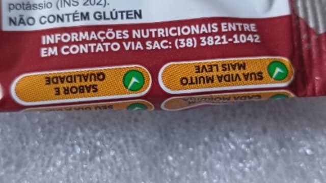 Rótulo do produto Barra de Frutas (Banana e Uvas Passas)