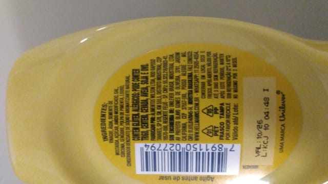 Rótulo do produto Mostarda Comercial