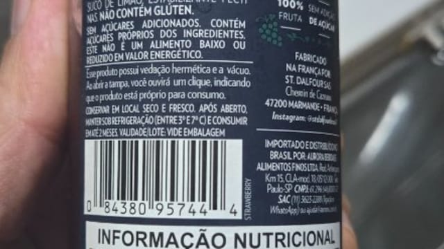 Rótulo do produto Geleia de Morango St Dalfour
